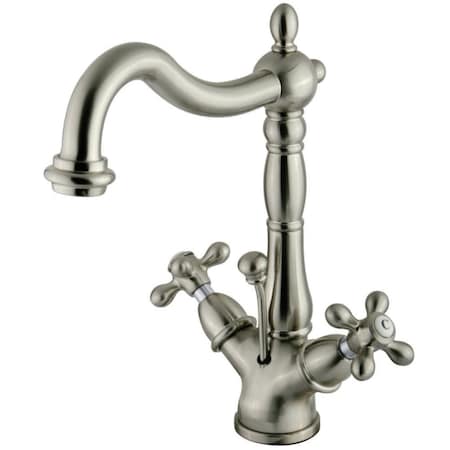 Kingston Brass KS1438AX 2-Handle Bthrm Faucet W/Brass Pop-Up & Cover Plate Nickel KS1438AX